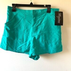 Maxine of Hollywood Aqua Teal Swim Shorts 14